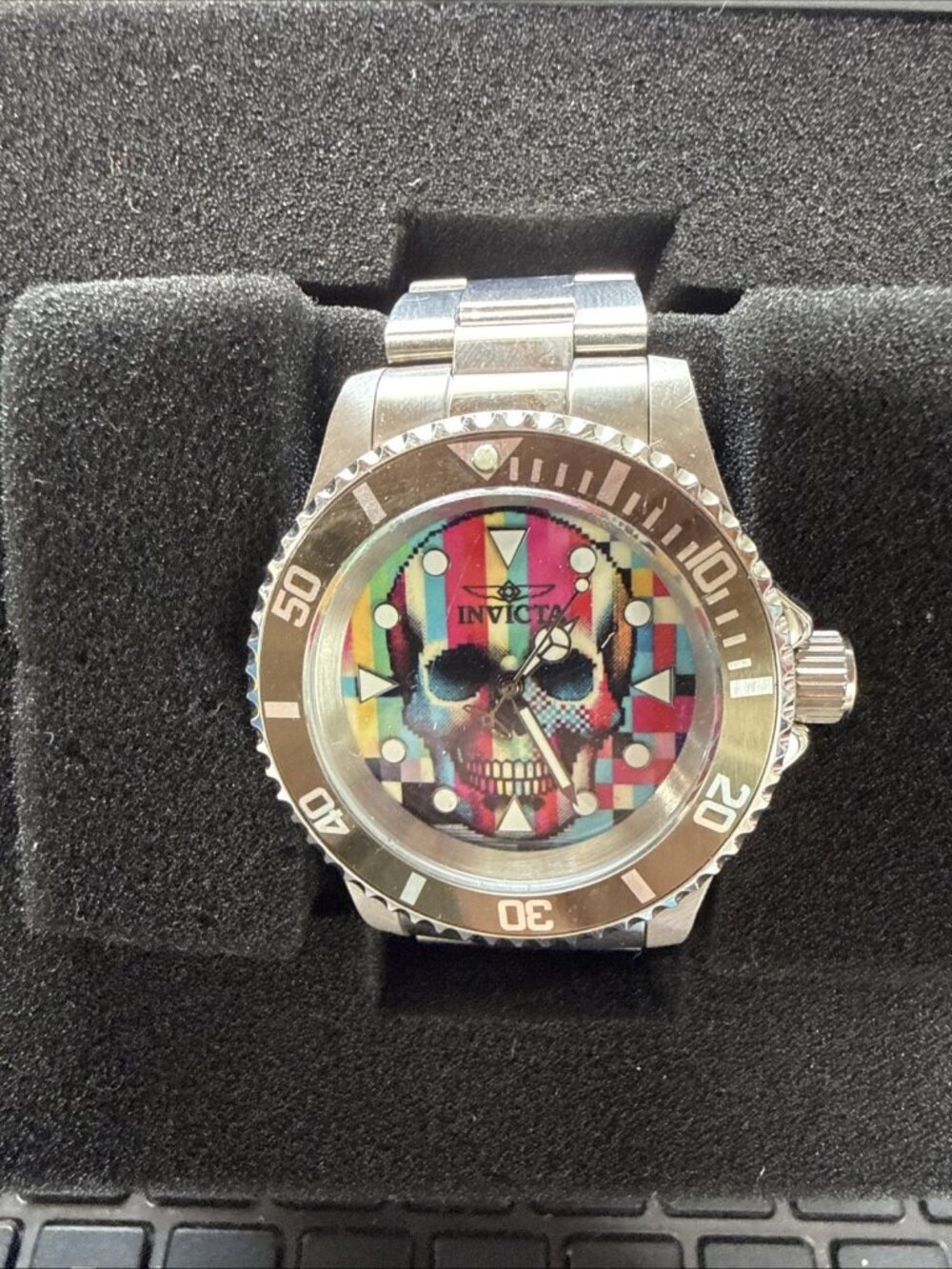 Invicta Skull Multi Pop Color Art Limited Edition Men's Watch 199 MSRP